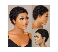 Perruque Naturel Perruques courtes afro bouclées for femmes noires, cheveux humains 100% brésiliens vierges Perruque Coupe