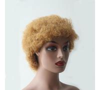 Perruque Naturel Perruques de cheveux humains bouclés Bob Couleur for femmes Perruque courte coupe Pixie Perruque de cheveux humains Perruque Coupe(Honey blonde)