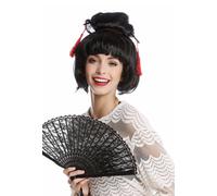 Perruque Noir Carnaval Japon Geisha Maiko Chine Chinagirl Femme Asiatique Dutt