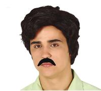 Perruque noire avec moustache pour homme - trafiquant de drogue