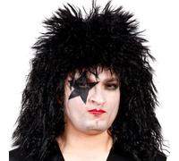 PERRUQUE NOIRE DE ROCKEUR STYLE KISS