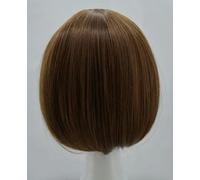 Perruque noire en fibre synthétique résistante à la chaleur Fei-Show à cheveux courts avec frange plate, perruque moderne pour Cosplay, Halloween, carnaval, 1B/30HL, 12 pouces