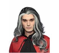 Boland Perruque Angry Louis 86083 longue grise style vampire mèches blanches pour homme