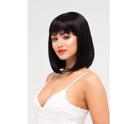 Perruque noire longue au carré, longueur épaules : Evie black #1b