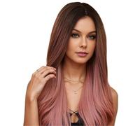 Perruque Noire Longue Et Droite En Cheveux Humains Synthétiques, Perruque En Soie Haute Température For Tête Complète(ZY-LC313)