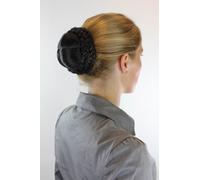 Perruque noire sophisitiquée, tresse, chignon, style foklorique. N796-2
