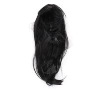 Perruque Noire Tendance avec Perruque Longue Texturée, Cheveux Synthétiques Haute Température, Bretelles Réglables pour Femme, pour Costume de Cosplay Quotidien