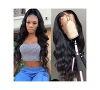 Perruque nouée à la main Perruques Lace Front Body Wave 13x4, 40 à 55 cm, cheveux indiens naturels pré-épilés, avec dentelle suisse Ligne frontale(16inches)