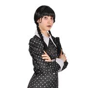 Perruque Officielle Wednesday - Taille Unique Noir