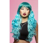 Perruque Ombre Sirène Manic Panic Mermaid Longue Bleue Bouclée Deluxe Costume