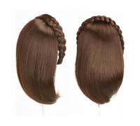 Perruque ondulée 12"fait à la main Twist Braid bandeau cheveux bouclés Topper synthétique cheveux pièces Clip en une seule pièce Extensions de cheveux for les femmes avec des cheveux clairsemés Poigné