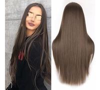 perruque ondulée Bangs D'or Teints Longs Cheveux Droites Perruque Femmes Femmes Gradient Naturel Perruque Synthétique Résistante À La Chaleur perruques de cheveux synthétiques naturels(P1B/613)