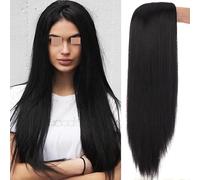 perruque ondulée Bangs D'or Teints Longs Cheveux Droites Perruque Femmes Femmes Gradient Naturel Perruque Synthétique Résistante À La Chaleur perruques de cheveux synthétiques naturels(16)
