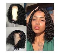 perruque ondulée Brésilien Bobly Bob Dentelle Perruque 4x4 Fermeture de la dentelle Perruque 8-14 pouces Courtes Courbées Perruques de cheveux humains for femmes noires Remy Human Hair Dentelle Perruq