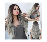 perruque ondulée Cheveux synthétiques 24 pouces longues longues perruques ondulées naturelles for femmes Perruques de fibres résistantes à la chaleur résistantes à la chaleur for la fête DAITY perruqu