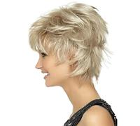 perruque ondulée Cheveux Synthétiques Stroke Courts Mélanger Brown Blonde Pixie Cut Femmes Perruques Shaggy Shaggy Naturel Femme Cheveux perruques de cheveux synthétiques naturels(ZY-123_8INCHES)