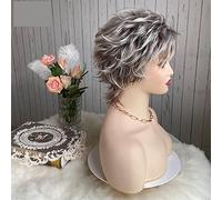perruque ondulée Cheveux Synthétiques Stroke Courts Mélanger Brown Blonde Pixie Cut Femmes Perruques Shaggy Shaggy Naturel Femme Cheveux perruques de cheveux synthétiques naturels(ZY-145_8INCHES)