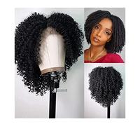 perruque ondulée Kinky Curly Synthetic Perruques Synthétiques Noir Pièce latérale Courte Perruque Perruque Résistant à la chaleur Brésilien Deep Wave 13 * 1 Perruque en dentelle for femmes noires Afri