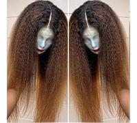 perruque ondulée Kinky Straight High Temperature Fiber Hair Lace Front Wigs for les femmes noires pré-plumées 18-28 pouces synthétique sans colle dentelle frontale perruque perruques de cheveux synthé