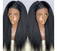 perruque ondulée Kinky Straight High Temperature Fiber Hair Lace Front Wigs for les femmes noires pré-plumées 18-28 pouces synthétique sans colle dentelle frontale perruque perruques de cheveux synthé
