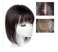 perruque ondulée Le haut de la tête de vrais cheveux Patch pièce personnes âgées couverture cheveux blancs vrais cheveux courts perruque pièce femmes moelleux perruque pièce perruques de cheveux synth