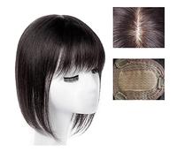 perruque ondulée Le haut de la tête de vrais cheveux Patch pièce personnes âgées couverture cheveux blancs vrais cheveux courts perruque pièce femmes moelleux perruque pièce perruques de cheveux synth