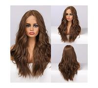 perruque ondulée Long Brown Lace Front Wig with Baby Hair 22 inches Wavy Part lace Synthetic Wigs for Women Natural High Density Heat Resistant Wavy Cosplay Wig perruques de cheveux synthétiques natur