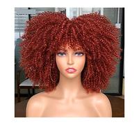 perruque ondulée Perruque avec une frange for les femmes noires cosplay blonde synthétique naturel rouge perruques africain perruques de cheveux synthétiques naturels(05)