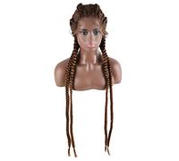 perruque ondulée Perruque de dentelle synthétique tressée de 30 pouces perruque avant for femmes noires perruques dentelles avec boîte à cheveux Baby Baisse Perruque perruques de cheveux synthétiques