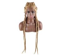 perruque ondulée Perruque de dentelle synthétique tressée de 30 pouces perruque avant for femmes noires perruques dentelles avec boîte à cheveux Baby Baisse Perruque perruques de cheveux synthétiques