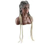 perruque ondulée Perruque de dentelle synthétique tressée de 30 pouces perruque avant for femmes noires perruques dentelles avec boîte à cheveux Baby Baisse Perruque perruques de cheveux synthétiques