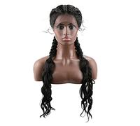 perruque ondulée Perruque de dentelle synthétique tressée de 30 pouces perruque avant for femmes noires perruques dentelles avec boîte à cheveux Baby Baisse Perruque perruques de cheveux synthétiques