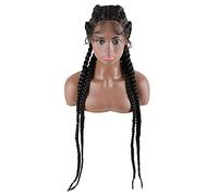 perruque ondulée Perruque de dentelle synthétique tressée de 30 pouces perruque avant for femmes noires perruques dentelles avec boîte à cheveux Baby Baisse Perruque perruques de cheveux synthétiques