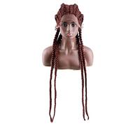 perruque ondulée Perruque de dentelle synthétique tressée de 30 pouces perruque avant for femmes noires perruques dentelles avec boîte à cheveux Baby Baisse Perruque perruques de cheveux synthétiques