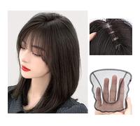 perruque ondulée Perruque femme vrais cheveux vrais cheveux haut de la tête for remplir le morceau de cheveux moelleux augmenter frange couverture cheveux blancs morceau de cheveux courts perruques de