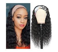 perruque ondulée Perruques de bandeau de l'ondes d'eau des cheveux humains Perruques for femmes noires 8-26 pouces Machine sans gland perruques de cheveux synthétiques naturels(150% Density,20inches)