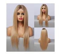 perruque ondulée Perruques de dentelle synthétique en dentelle blonde droite perruques synthétiques avec cheveux bébé 24 pouillons transparents perruques de dentelle transparente 150% Perruque résista