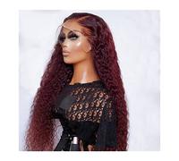 perruque ondulée Perruques de dentelle synthétique résistant à la chaleur 22-26 pouces 180% Densité longue perruque de dentelle bouclée de la dentelle bouclée for les femmes noires Partie centrale Per