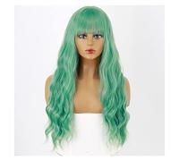 perruque ondulée Perruques demi-perruques demi-rose for les perruques de cheveux de fille avec frange résistant à la chaleur cosplay lolita perruques perruques de cheveux synthétiques naturels(03)