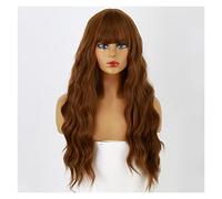 perruque ondulée Perruques demi-perruques demi-rose for les perruques de cheveux de fille avec frange résistant à la chaleur cosplay lolita perruques perruques de cheveux synthétiques naturels(01)