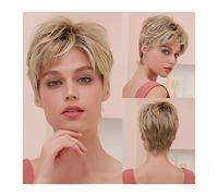 perruque ondulée Perruques frontales de la dentelle courtes for femmes cheveux naturels brun à blonde synthétique résistant à la chaleur Résistant à la chaleur Perruques de dentelle transparente haute