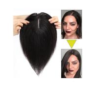 Perruque ondulée Postiches for femmes en cheveux humains véritables, postiche brésilien vierge de 10/12 pouces, 10 x 12 cm, base en soie, clips en cheveux raides for augmenter le volume des cheveux Po