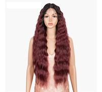 perruque ondulée Synthetic dentelle perruque longue profondeur onduleuse ombre blonde perruques haute température perruques synthétiques for femmes de cosplay noir perruques de cheveux synthétiques na