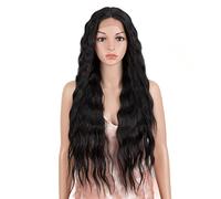 perruque ondulée Synthetic dentelle perruque longue profondeur onduleuse ombre blonde perruques haute température perruques synthétiques for femmes de cosplay noir perruques de cheveux synthétiques na