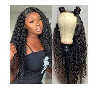 perruque ondulée Wag lave-eau Human Hair Dentelle Perruques 150% Densité Indian Remy cheveux 4x4 13x4 Perruque frontale de dentelle brune moyenne prépurée, couleur naturelle perruques de cheveux synth