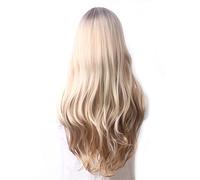 perruque ondulée Wavy Cheveux Synthetic Wig Long Blue Cosplay Perruques for Femmes Couleur Rouge Rose Rose Blonde Purple Brun Vert Black Bourgogne perruques de cheveux synthétiques naturels(#T1B/613)