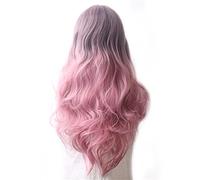 perruque ondulée Wavy Cheveux Synthetic Wig Long Blue Cosplay Perruques for Femmes Couleur Rouge Rose Rose Blonde Purple Brun Vert Black Bourgogne perruques de cheveux synthétiques naturels(11)