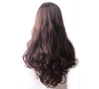 perruque ondulée Wavy Cheveux Synthetic Wig Long Blue Cosplay Perruques for Femmes Couleur Rouge Rose Rose Blonde Purple Brun Vert Black Bourgogne perruques de cheveux synthétiques naturels(Bruin)