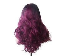 perruque ondulée Wavy Cheveux Synthetic Wig Long Blue Cosplay Perruques for Femmes Couleur Rouge Rose Rose Blonde Purple Brun Vert Black Bourgogne perruques de cheveux synthétiques naturels(T1/27)