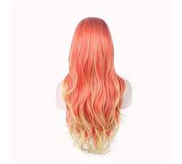 perruque ondulée Wavy Cheveux Synthetic Wig Long Blue Cosplay Perruques for Femmes Couleur Rouge Rose Rose Blonde Purple Brun Vert Black Bourgogne perruques de cheveux synthétiques naturels(T1B/33)
